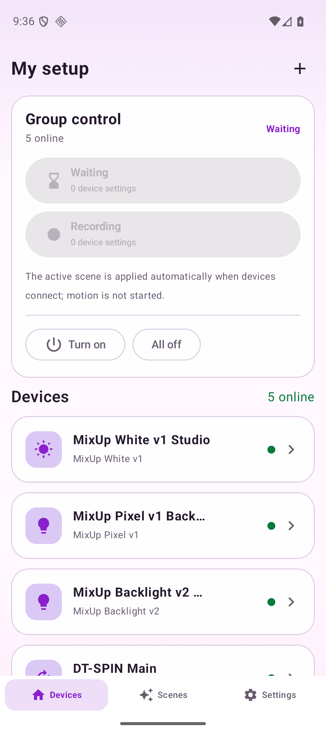 Group control on Android