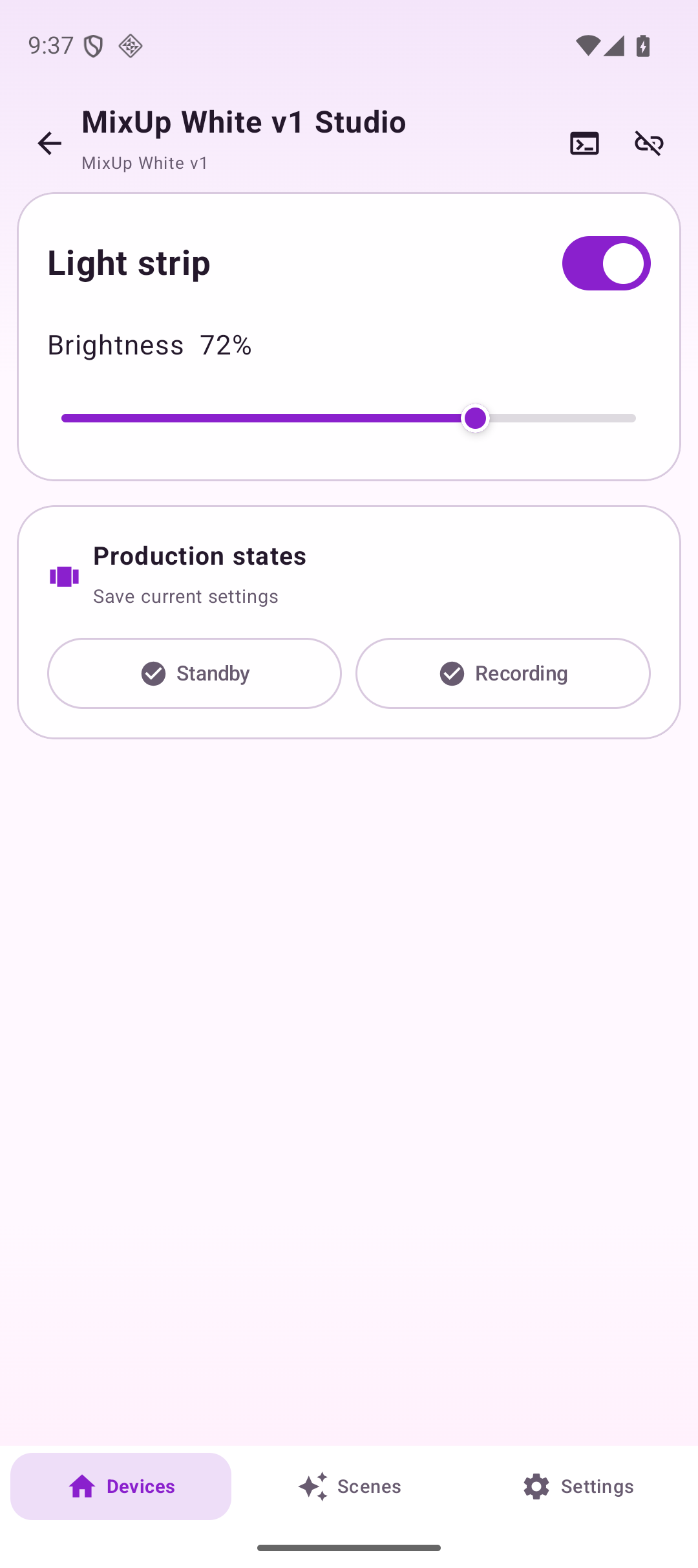 MixUp White controls on Android