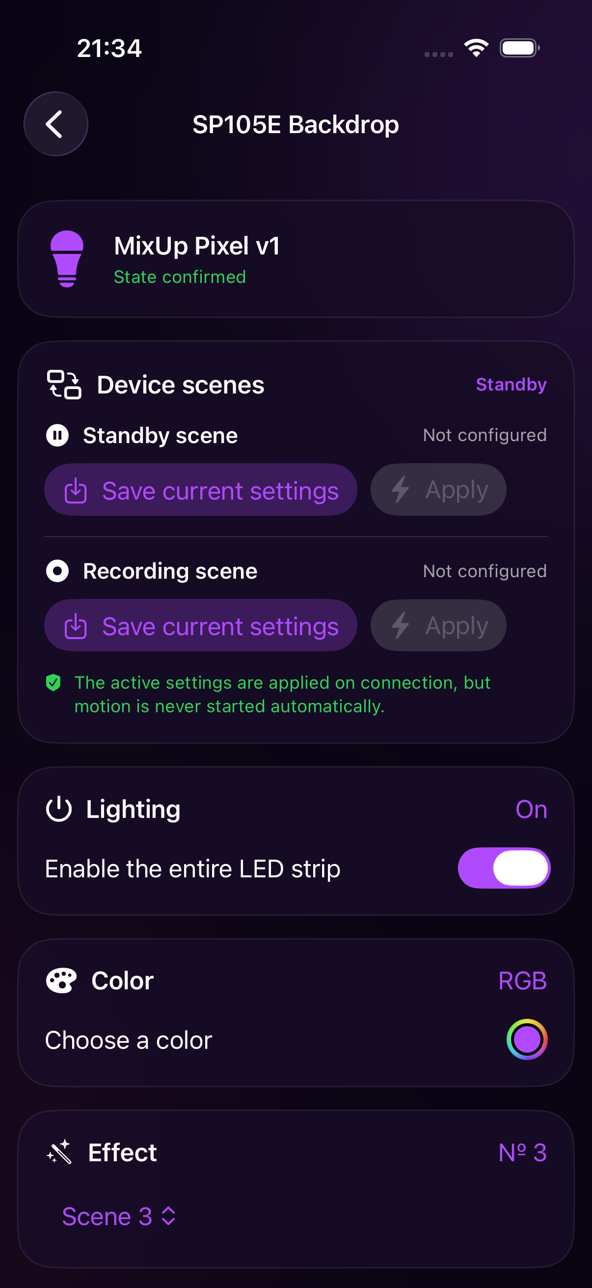 MixUp Pixel v1 controls on iOS
