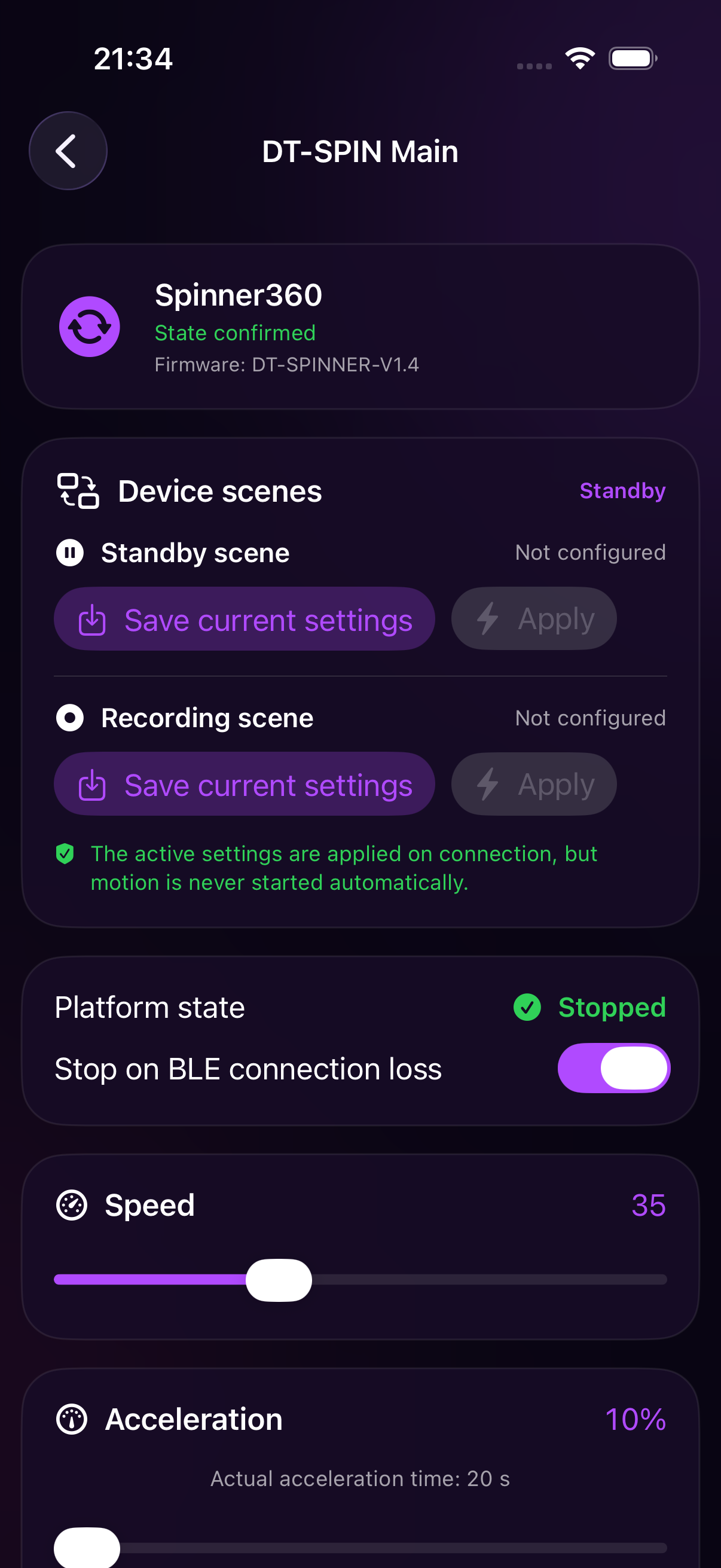 Spinner360 controls on iOS